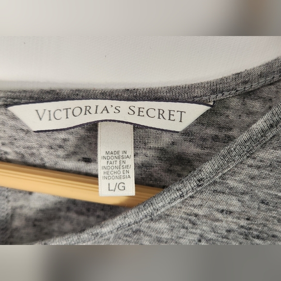 Victoria Secret Gray Heather Long Sleeve Open Back Angel Wings Womens Top Size L - Picture 2 of 8